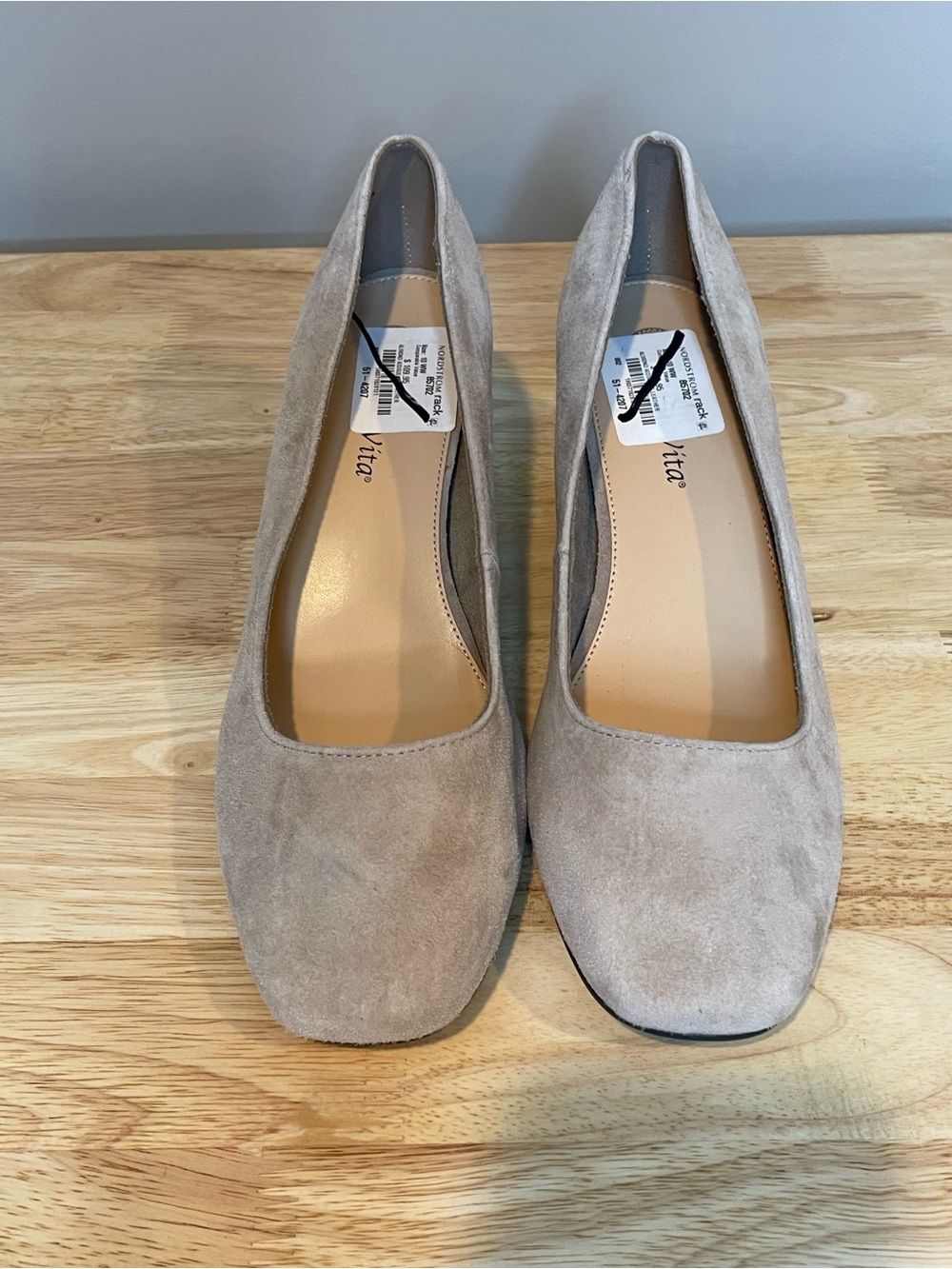 Dolce Vita Taupe Suede Square-Toe Heels - Size 10